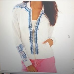 Lily Polzer white Joleen bomber jacket
